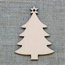 10 piezas Decoraciones navideñas Etiquetas colgantes de árbol de Navidad de madera artesanal Decoración para el hogar DIY Pintura Rebanadas de madera, Navidad