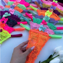 Kit 6 Sexy Thong Panties With Lace Adjustment Colorful Thongs - 彩色 - 查看 1