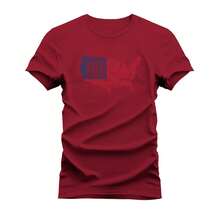 Comfortable Cotton Printed T-Shirt Texas States - Màu Tím - Xem 1