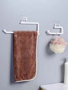 1 Giá để khăn giấy trơn, thích hợp cho phòng tắm - trắng - Xem 3