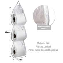Charme Waterproof PVC Toilet Paper Holder For 3 Rolls - 白色 - 查看 3