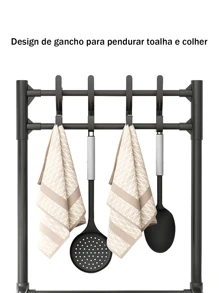 5 Tiers Kitchen Storage Rack, Removable Stainless Steel Storage Rack With Locking Roller - màu đen - Xem 2