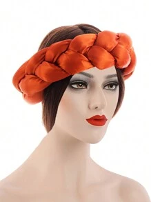 1pc Women's Multicolor Satin Twisted Headband/Scrunchie Headband Hair Hoop - Multicolor - View 9