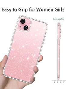 [2 Pcs] 1pc Full Screen Clear Tempered Glass Screen Protector + 1pc Glitter Phone Case Compatible With Iphone16 Pro Max16e 16 16 Plus 16 Pro 16 Pro Max 15 14 13 12 11 Pro Max 12 13 Mini HD Screen Protector Compatible With Iphone X XS Max XR 7 8 6 6S Plus Se Set Gift For Birthday, Family, Friends Phone Screen Protector, Phone Accessories