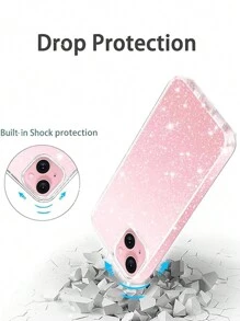[2 Pcs] 1pc Full Screen Clear Tempered Glass Screen Protector + 1pc Glitter Phone Case Compatible With Iphone16 Pro Max16e 16 16 Plus 16 Pro 16 Pro Max 15 14 13 12 11 Pro Max 12 13 Mini HD Screen Protector Compatible With Iphone X XS Max XR 7 8 6 6S Plus Se Set Gift For Birthday, Family, Friends Phone Screen Protector, Phone Accessories