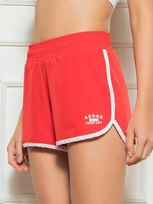 Women's Gym Shorts Kit 2 Loose Fitness Fashion Casual Workout Walking Running Yoga Workout Fitness Fit Running High Waist - 紅色和綠色 - 查看 2