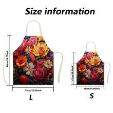 1 chiếc tạp dề vải lanh họa tiết hoa 3D dùng cho nấu ăn tại nhà, mặc nhà bếp và những người đam mê nấu ăn - Nhiều màu - Xem 7