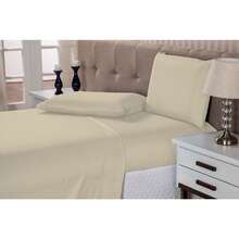 Double Sheet Set 4 Pieces With Elastic Comfort Great Quality Plain Colors 1.38 X 1.88 X 0.30 Top Sheet 2.00 X 2.20 2X Pillowcases - 米色121 - 查看 1