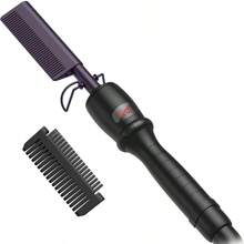 UKLISS Varmkam, Elektrisk plattång för hår Värmepressande kammar, Snabbuppvärmd afrokam för kvinnor, keramisk elektrisk håruträtningskam, locktång, heta borstar för hårstyling - EU C typkontakt (220-240V) - Visa 3