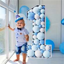 1 Piece Birthday Party Background Decoration 27.5-Inch Mosaic Number 0-9 26 Letter Frame, Can Be Filled With Balloons, Flowers, Suitable For Bachelor Parties, Birthday Parties, Wedding Celebrations, Anniversaries, Christmas Background Decoration, Christmas