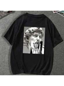 Unisex Landscape T-Shirt 100% Cotton - màu đen - Xem 2