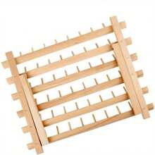 Wooden Folded Thread Rack 60 Spool Thread Wooden Storage Rack, Sewing Embroidery Bobbins Thread Organizer, Sewing Craft Tools Gift - 1PCS - View 5