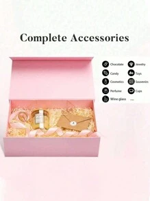 1 件黑色/白色/粉色磁性礼品盒，适用于伴娘礼物婚礼圣诞礼物包装和收纳包装盒婚礼装饰圣诞节和新年礼物派对用品、万圣节、万圣节装饰 - 彩色 - 查看 10