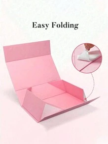 1 件黑色/白色/粉色磁性礼品盒，适用于伴娘礼物婚礼圣诞礼物包装和收纳包装盒婚礼装饰圣诞节和新年礼物派对用品、万圣节、万圣节装饰 - 彩色 - 查看 3