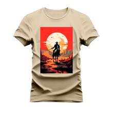 Unisex Cotton T-Shirt Printed Comfortable Redption - 米色 - 查看 1