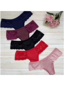 Women's Lace Side Thong Panties G-String - Nhiều màu - Xem 3