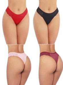 Women's Lace Side Thong Panties G-String - Nhiều màu - Xem 4