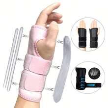 Đai cố định cổ tay có thể điều chỉnh kèm nẹp, dùng cho đau/chấn thương/bong gân cổ tay, viêm gân ngón tay cái, hội chứng ống cổ tay, viêm khớp, hỗ trợ cổ tay khi chơi thể thao, băng bó nén, nẹp áp lực kép - Xám - Xem 1