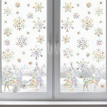 Christmas Window Stickers - Holographic Window Decals, Rainbow Prism Sun Catcher, Christmas Snowflake Glass Stickers, Christmas Decorations - Multicolor - View 7
