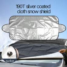Capa para Pára-brisa de Carro 150*70CM, Tecido de Prata 190T Revestido, Bloqueador de Neve para Pára-brisa Automotivo