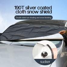 Capa para Pára-brisa de Carro 150*70CM, Tecido de Prata 190T Revestido, Bloqueador de Neve para Pára-brisa Automotivo