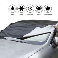 Capa para Pára-brisa de Carro 150*70CM, Tecido de Prata 190T Revestido, Bloqueador de Neve para Pára-brisa Automotivo