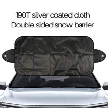 Capa para Pára-brisa de Carro 150*70CM, Tecido de Prata 190T Revestido, Bloqueador de Neve para Pára-brisa Automotivo