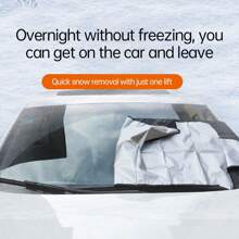 Capa para Pára-brisa de Carro 150*70CM, Tecido de Prata 190T Revestido, Bloqueador de Neve para Pára-brisa Automotivo