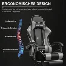 GTPLAYER Gaming Chairs - Xám - Xem 3