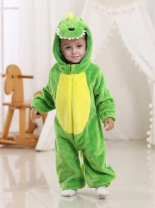幼儿恐龙服装、儿童恐龙连体衣、男孩和女孩装扮服装、婴儿恐龙角色扮演服装、儿童蜘蛛侠服装、儿童 Disfraces De Niños、野兽男孩服装 - 綠色 - 查看 5