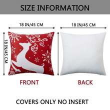 Christmas Decorations Velvet Pillow Covers 18 X18 Set Of 4 Farmhouse Decorative Throw Cushion Covers Deer Christmas Tree Snowflake Xmas Pillow Cases Outdoor Winter Holiday Decor Sofa Couch - Multicolor - View 2
