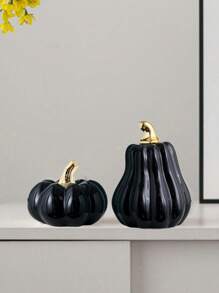 万圣节南瓜装饰，简约现代陶瓷工艺品南瓜形装饰，餐桌摆件适用于办公桌、办公室和家居装饰，圣诞节 - 多色 - 查看 4