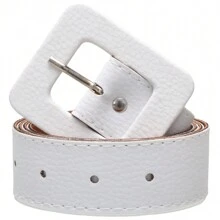 Women's Belt Square Buckle Maria Women's Fashion 1.10 Casual Fashion - 白色 - 查看 1