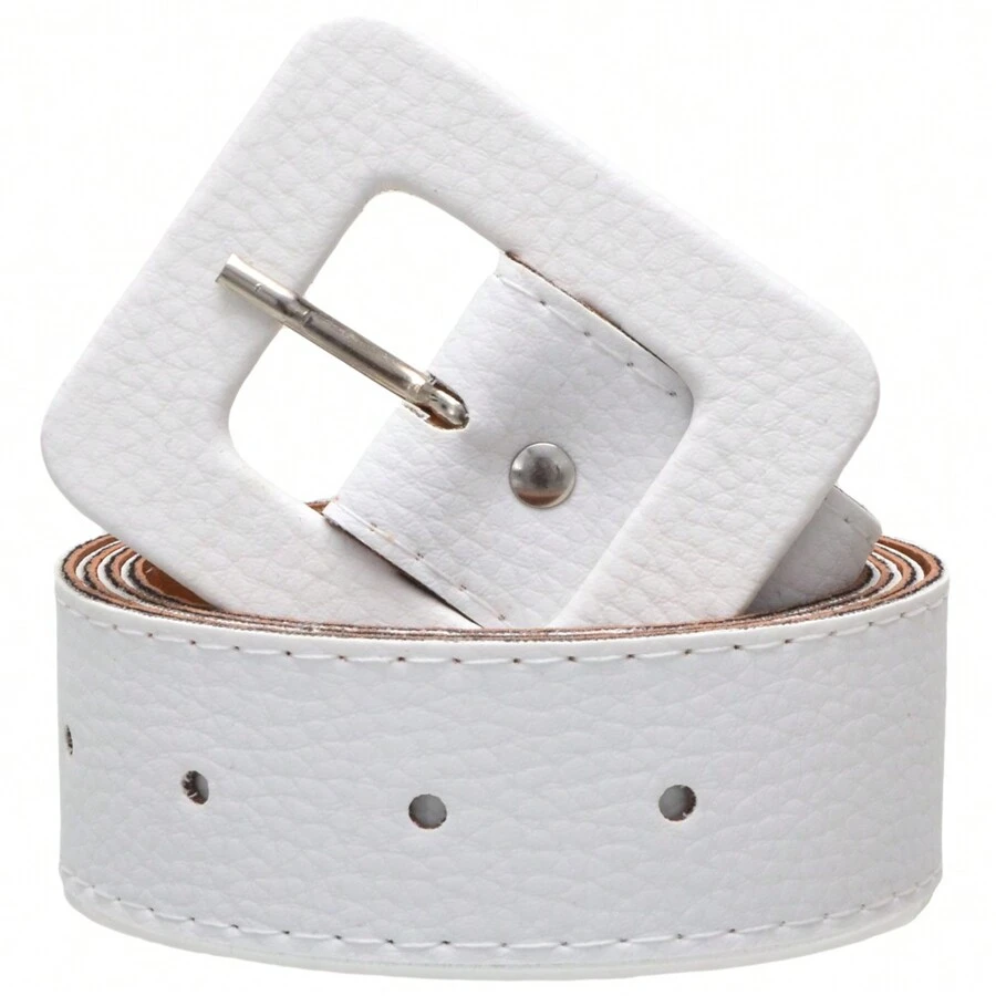 Women's Belt Square Buckle Maria Women's Fashion 1.10 Casual Fashion - 白色 - 查看 1