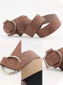 1 peça Cinto de Couro Casual Feminino Criativo de 105 cm Sem Fivela, Cinto Largo da Moda para Jovens Senhoras