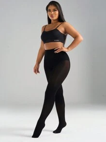 1 Pair Women 60D Sexy Black Tights, Sheer Stockings, Fashionable And Simple Pantyhose Leggings