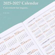 2025 Planner Spanish/English Notebook January To December A5 Agenda PU Leather Cover School Agenda Weekly Monthly Diary Organizer Learning Office Supplies Stationery Back To School - A5 - View 4