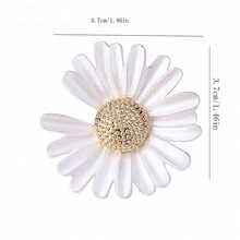 1pc Nonslip Daisy Silk Scarf Clip Brooch, Versatile Use As Clothing Accessory, Available In Multiple Colors, Unique Random Design, Suitable As Christmas, New Year, Valentine's Day Holiday Gift - Multicolor - View 2