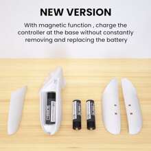 VR Headset & Controllers Wireless Charging Stand With RGB LED Light 2 Rechargeable Batteries For Meta Quest 3 - White - View 4