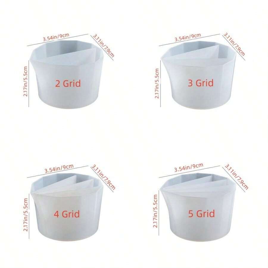 Silicone Resin Casting Cups With Multiple Compartments, Reusable Color
