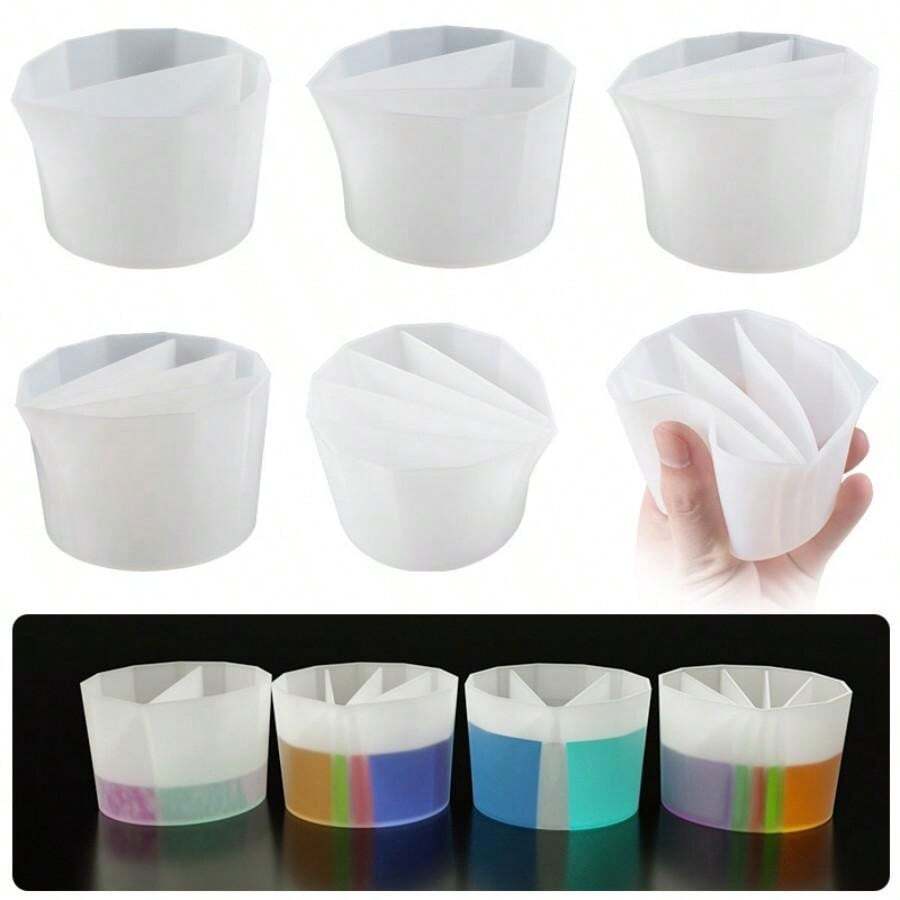 Silicone Resin Casting Cups With Multiple Compartments, Reusable Color
