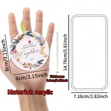 1pc Acrylic Our First Christmas Together 2024 Đồ trang trí - Quà lưu niệm lãng mạn cho các cặp đôi, bạn trai, bạn gái, Quà trang trí kỷ niệm, Mặt dây chuyền treo cây thông Noel đầu tiên cùng nhau, Giáng sinh - Nhiều màu - Xem 2