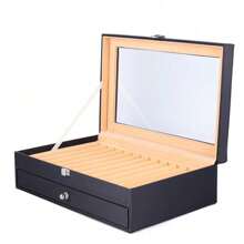 Futchoy 24 Fountain Pen Display Case Holder Leather Storage Collectible Organizer Box Drawer Collection Box For Pens Ballpoint Pen Pen Holder 30cm X 20cm X 9.5cm - màu đen - Xem 2