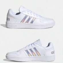 Adidas Zapatillas de deporte de suela plana de unicolor con parches, sencillas, informales, retro y de laser de corte bajo - Blanco - Ver 6