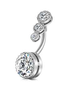 AVYRING 1Piece Gold Belly Button Ring Dangle Belly Piercing Hoop Belly Ring Stainless Steel Belly Button Rings 14G Navel Ring Belly Button Piercing Jewelry - Multicolor - View 12