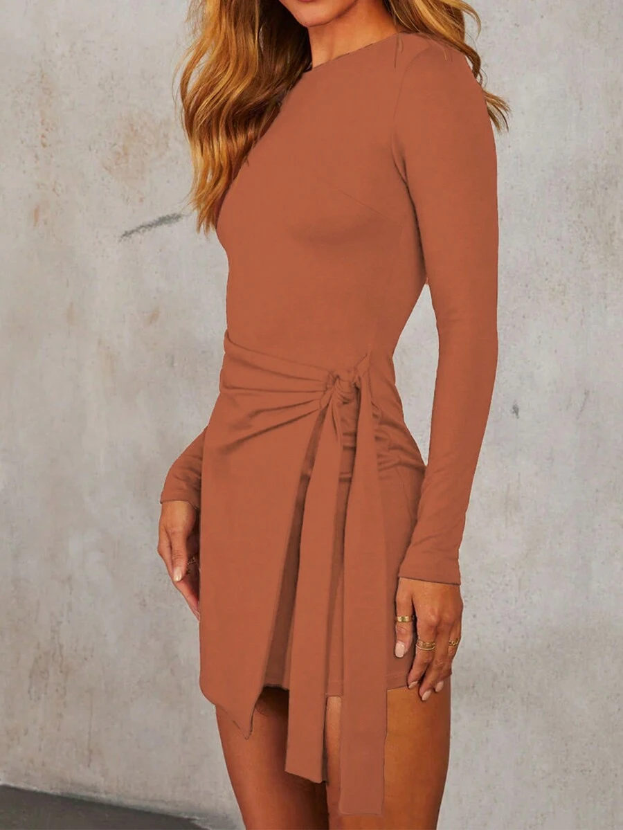Women's Tie-Waist Wrap Elegant Bodycon Dress