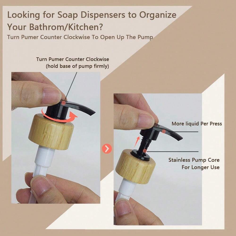 2pcs 500ml Refillable Soap Dispenser Bottles, Pump Style For Liquid