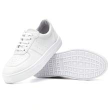 Women's White Casual Gym Training Walking Sneakers + Free Digital Watch - trắng - Xem 5