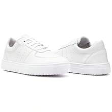 Women's White Casual Gym Training Walking Sneakers + Free Digital Watch - trắng - Xem 4