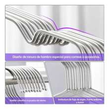 10 Ganchos Ropa Metal Acero Inoxidable Perchas Colgar